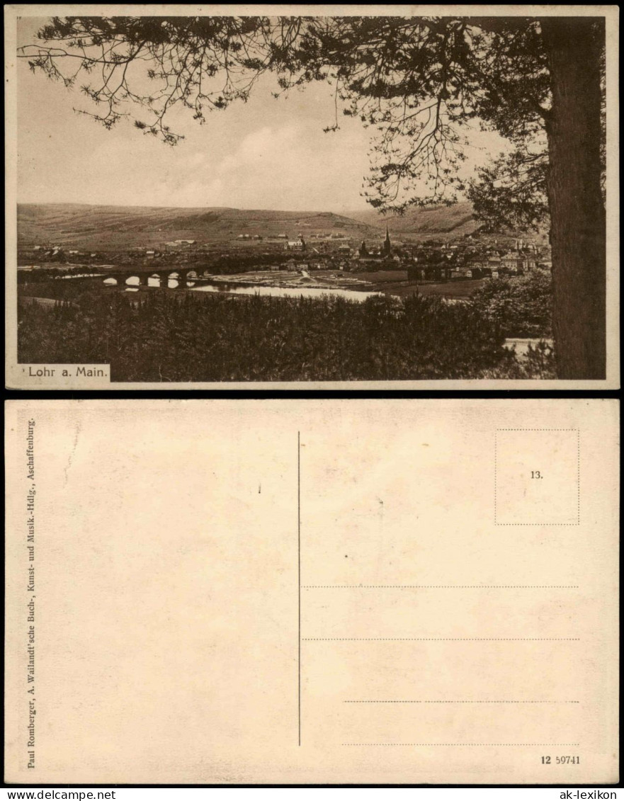 Ansichtskarte Lohr am Main Stadtblick 1926