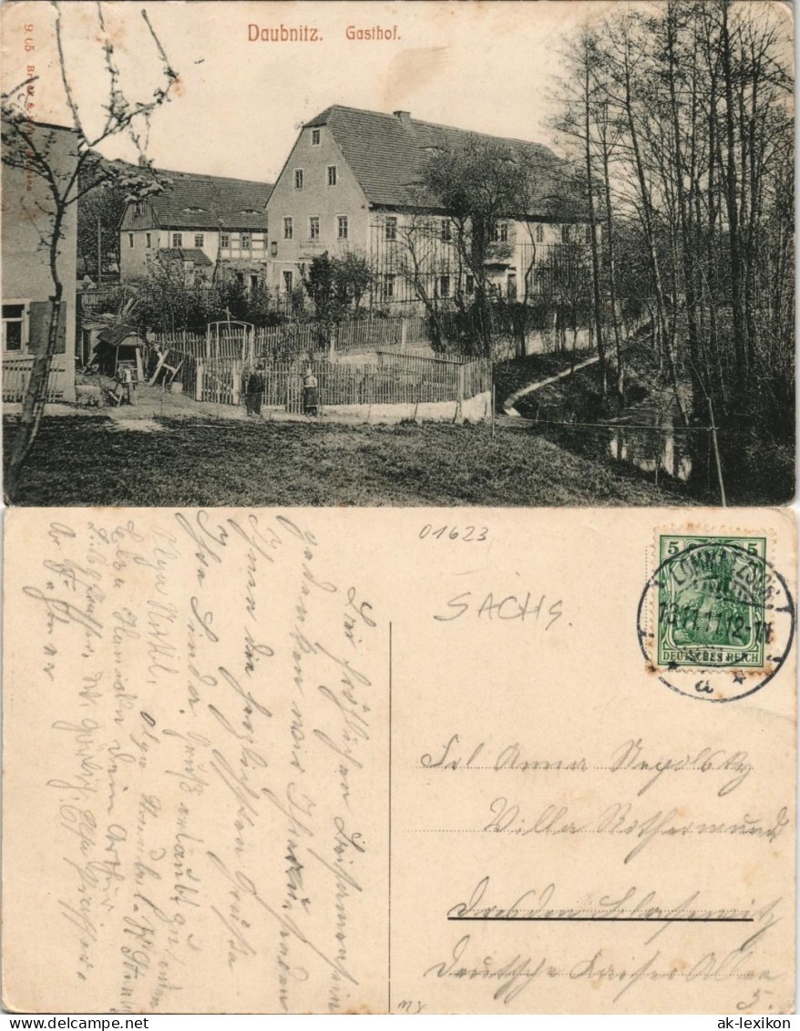Ansichtskarte Lommatzsch Daubnitz Gasthaus 1909