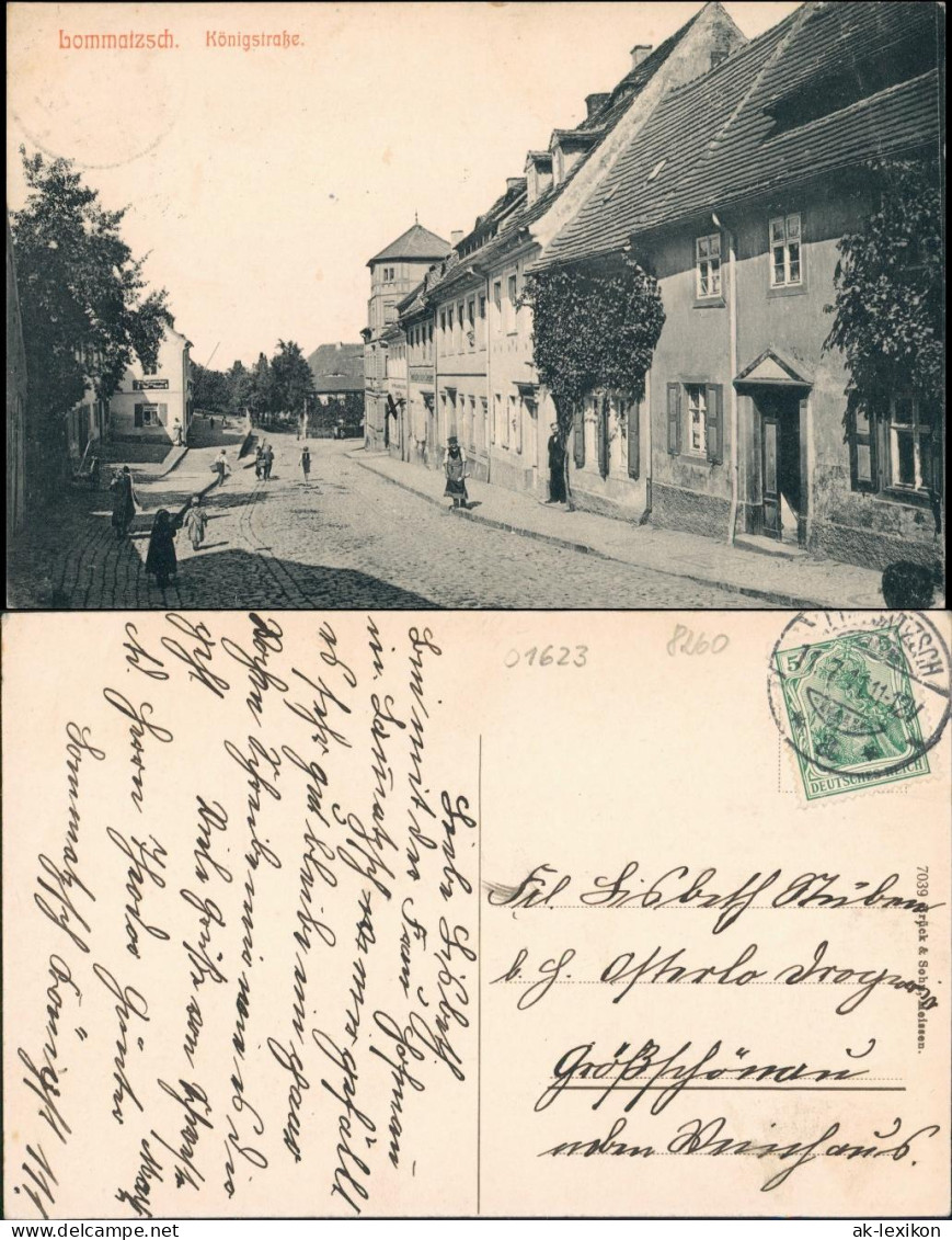 Ansichtskarte Lommatzsch Königstraße 1911