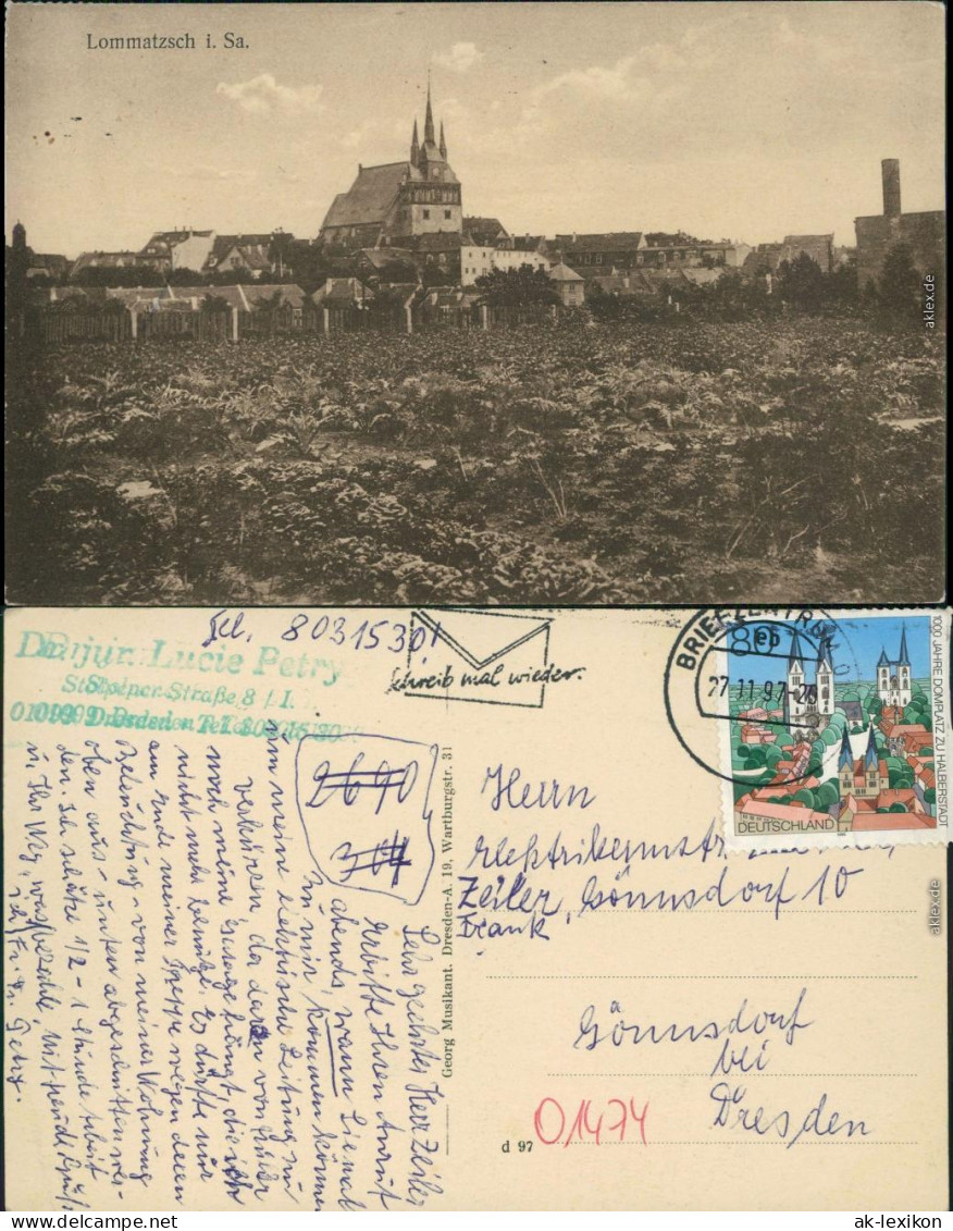 Ansichtskarte Lommatzsch Partie an der Stadt 1913