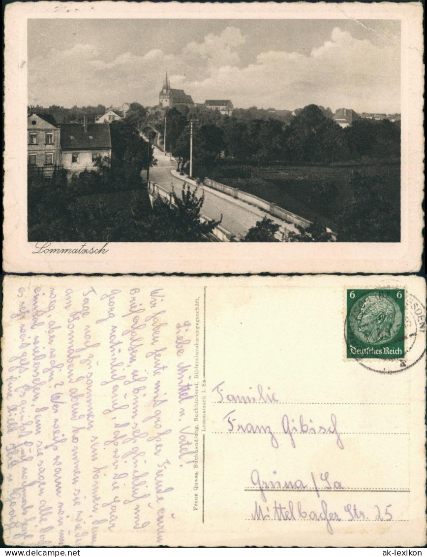 Ansichtskarte Lommatzsch Straßenpartie 1941