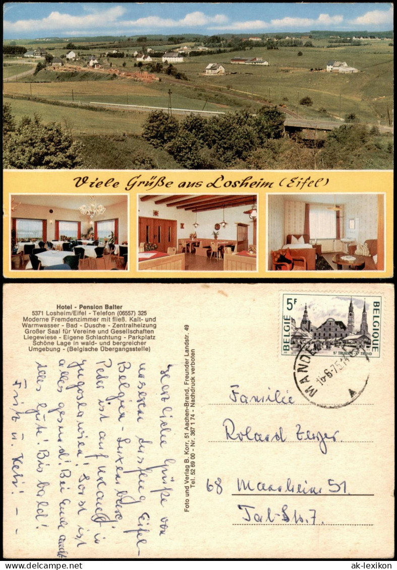 Ansichtskarte Losheim 3 Bild Hotel Pension Balter 1975