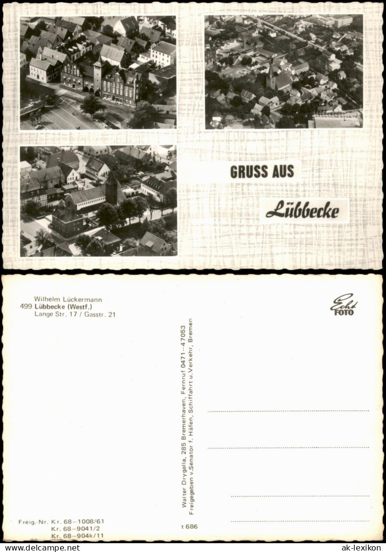 Ansichtskarte Lübbecke (Westfalen) 3 Bild Luftaufnahmen Luftbilder 1961