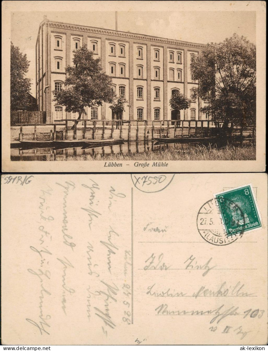 Ansichtskarte Lübben (Spreewald) Lubin (Błota) Große Mühle 1928