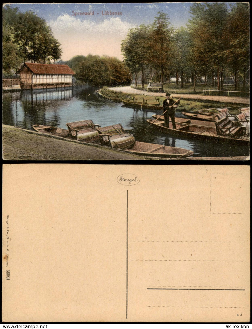 Ansichtskarte Lübbenau (Spreewald) Lubnjow Spreehafen 1928
