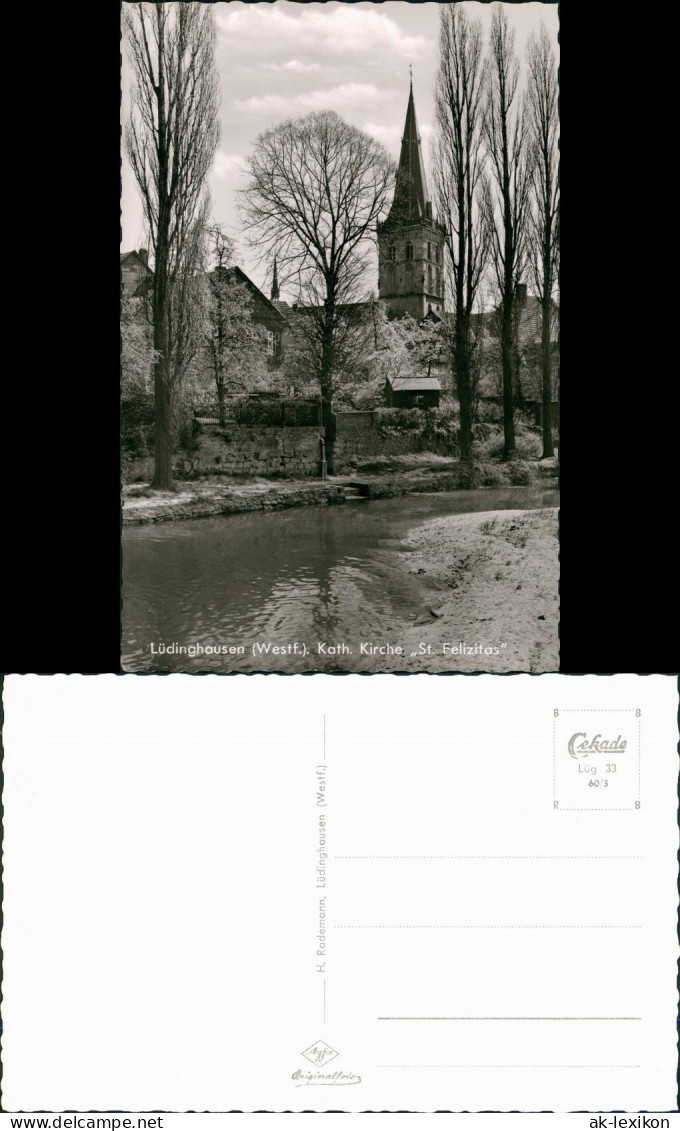 Ansichtskarte Lüdinghausen Partie a.d. kath. Kirche St. Felizitas 1960