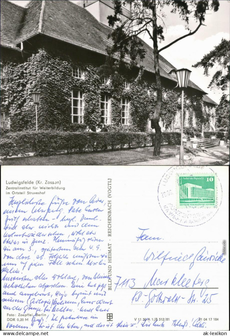 Ansichtskarte Ludwigsfelde Zentralinstitut für Weiterbildung 1981