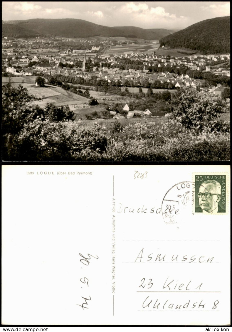Ansichtskarte Lügde (Westfalen) Blick auf die Stadt 1971
