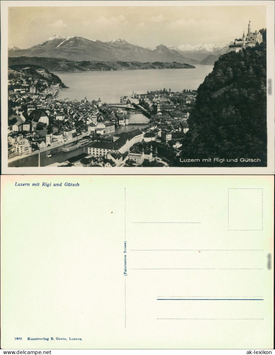 Ansichtskarte Luzern Lucerna Blick auf den Ort 1930