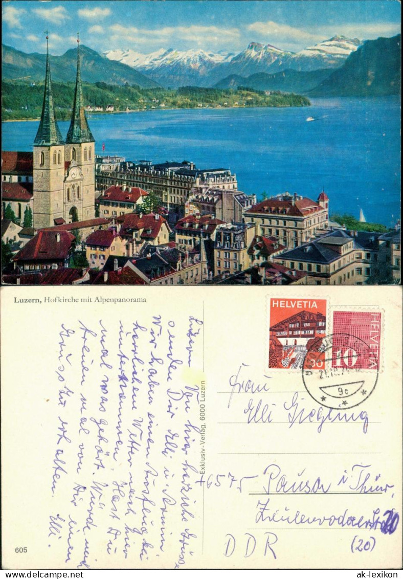 Ansichtskarte Luzern Lucerna Blick auf die Stadt 1974