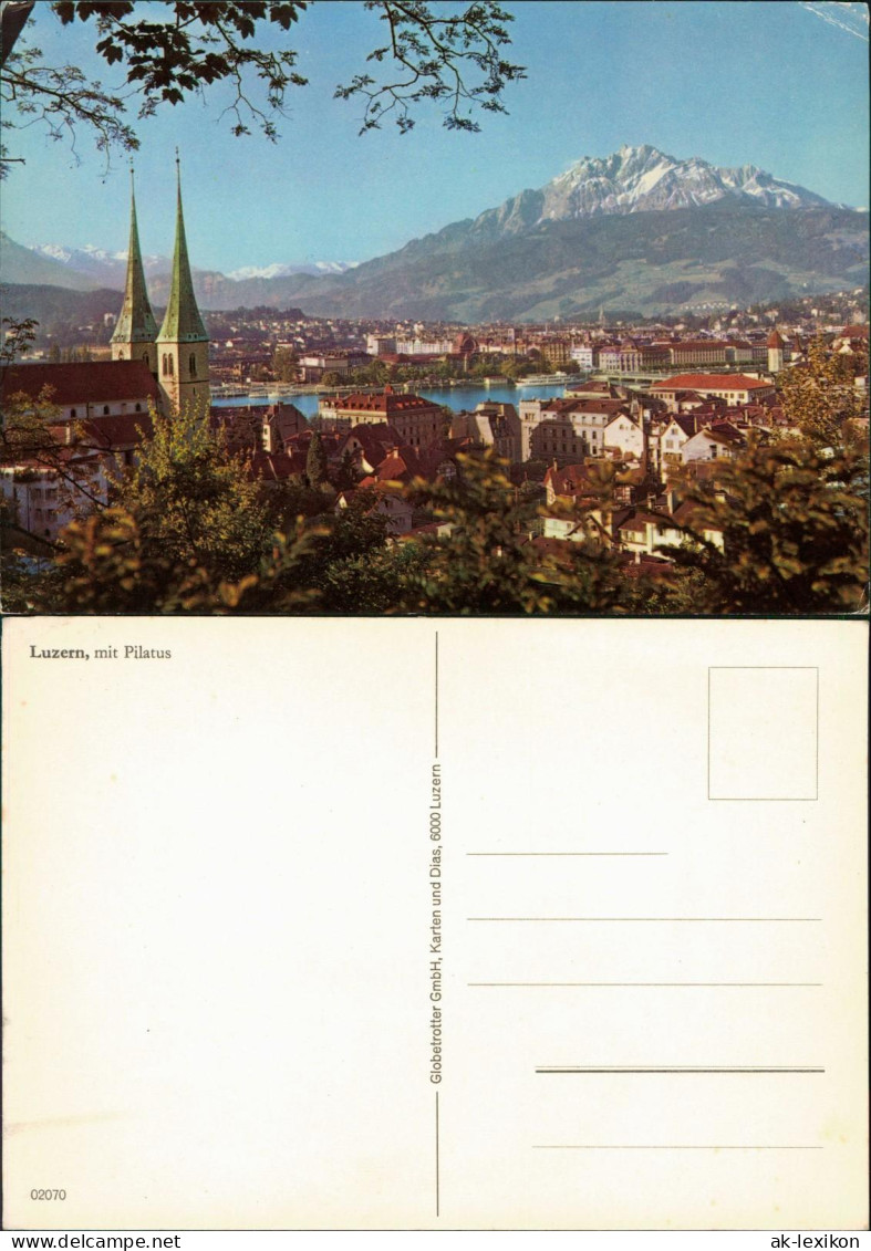 Ansichtskarte Luzern Lucerna mit Pilatus 1972