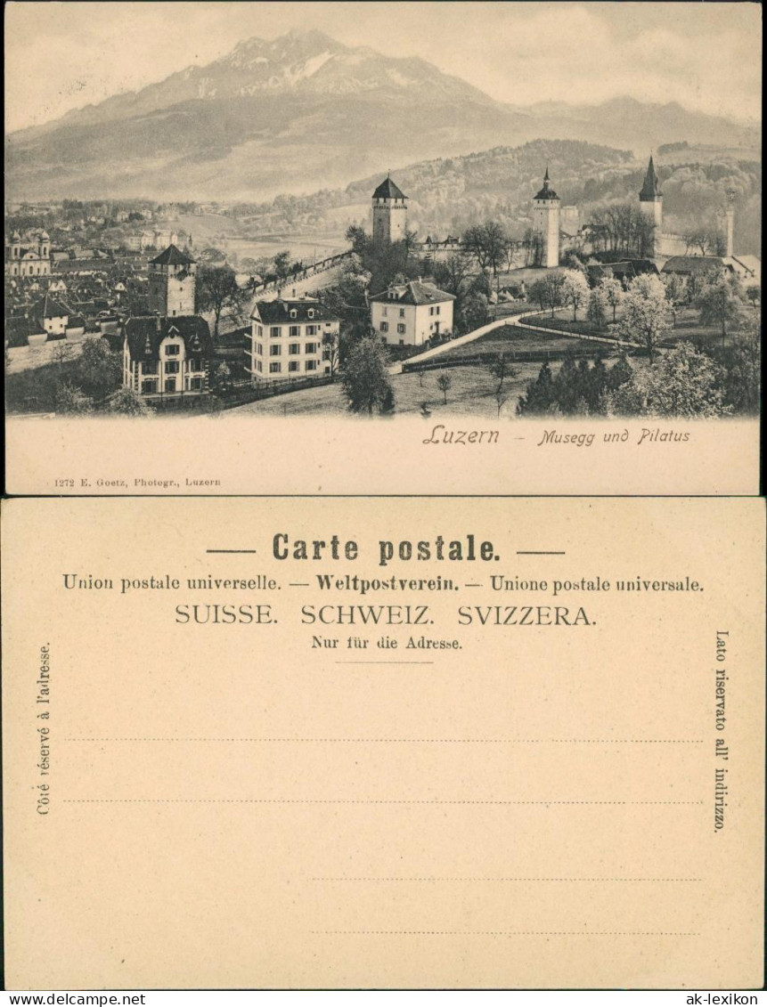 Ansichtskarte Luzern Lucerna Stadtpartie 1911