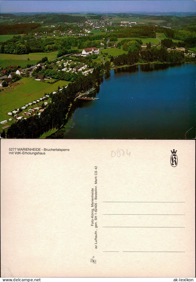 Ansichtskarte Marienheide Luftbild Erholungshaus Bruchertalsperre 1978