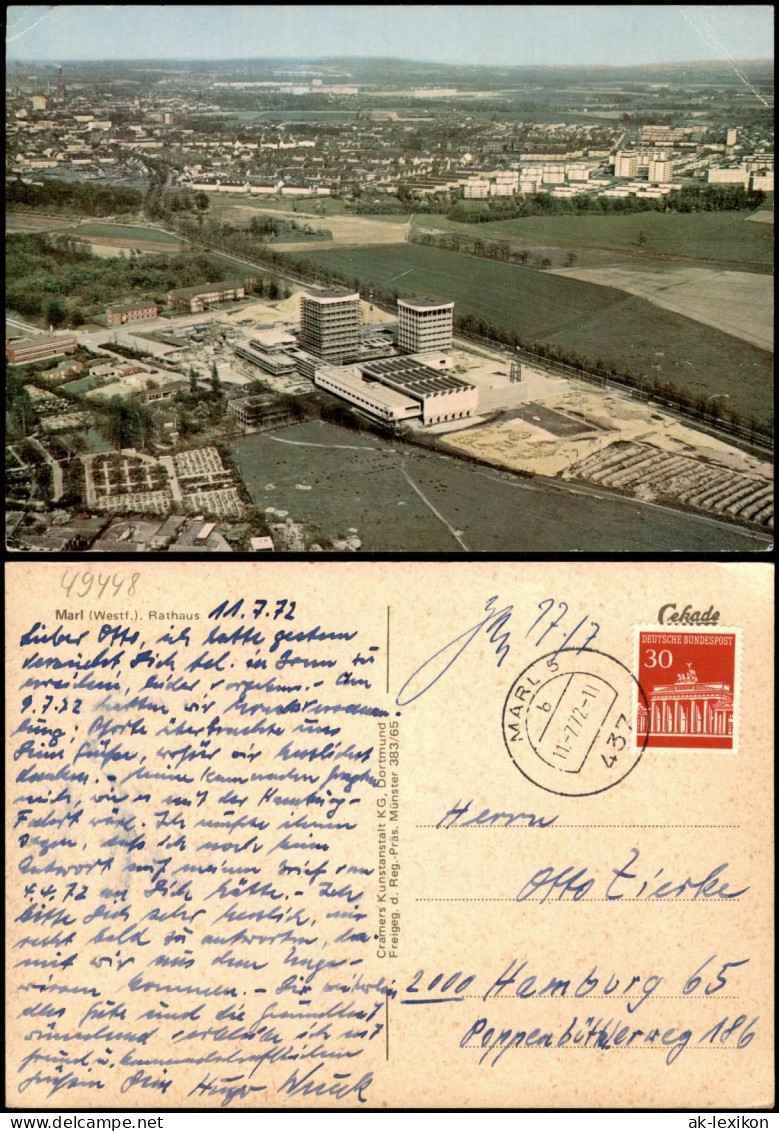 Ansichtskarte Marl (Westfalen) Luftbild Luftaufnahme 1972