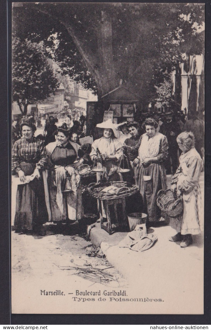 Ansichtskarte Marseille Markt Boulevard Garibaldi Frankreich