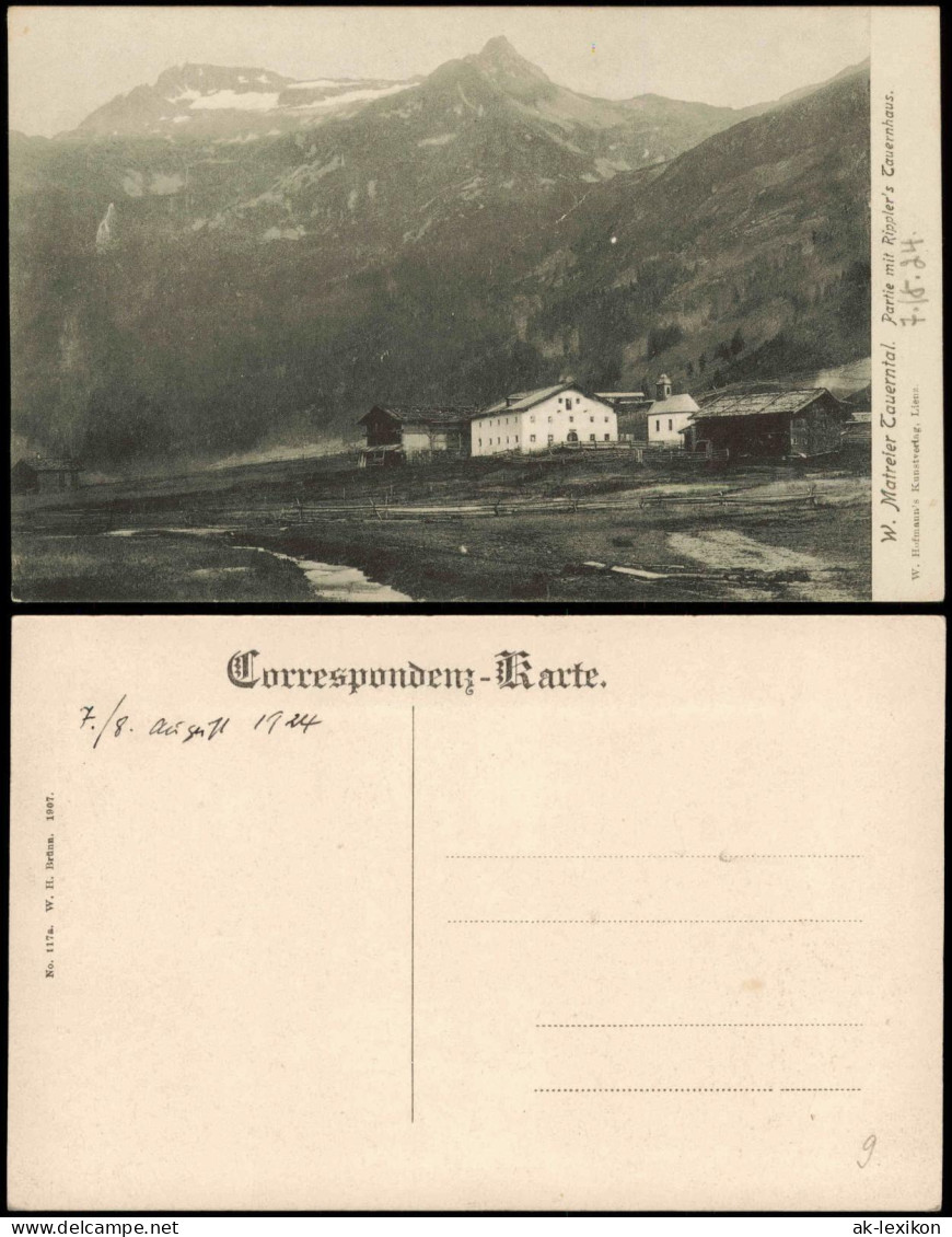Ansichtskarte Matrei am Brenner Partie mit Rippler's Tauernhaus. 1907