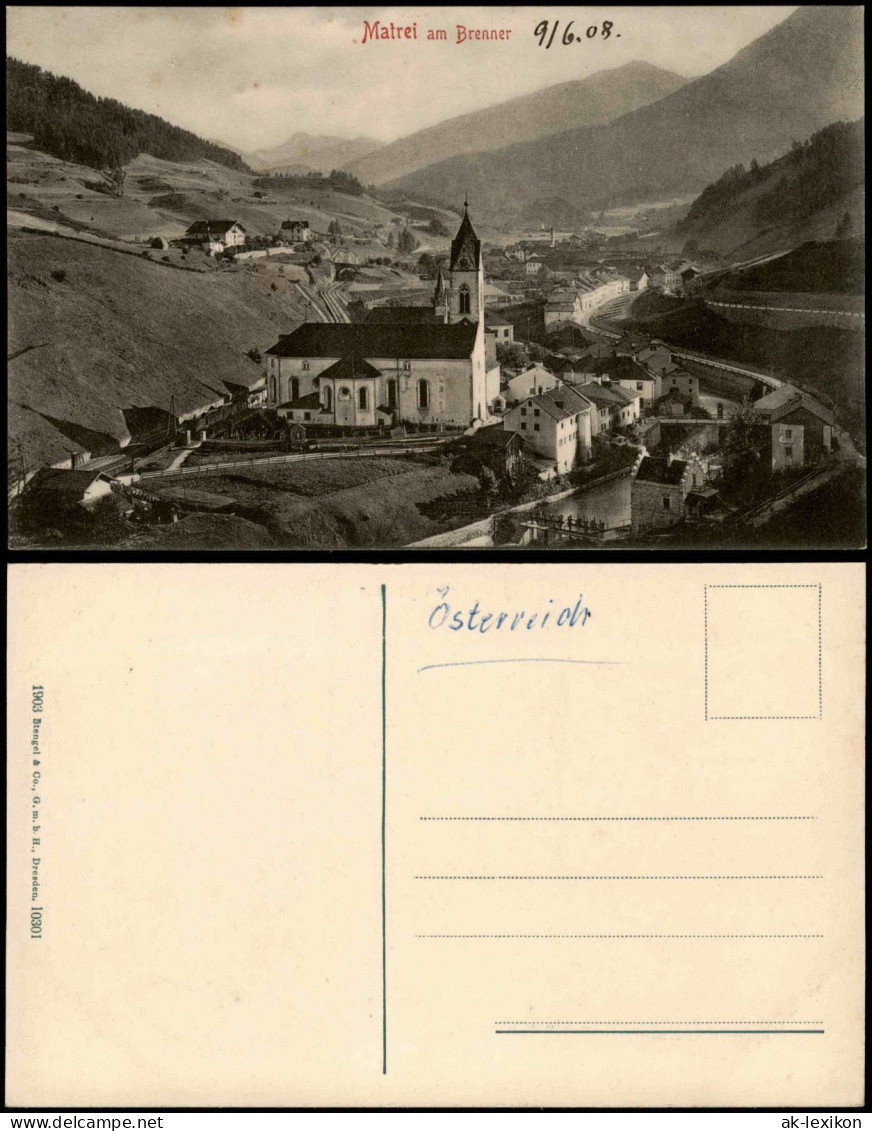 Ansichtskarte Matrei am Brenner Stadtpartie 1908