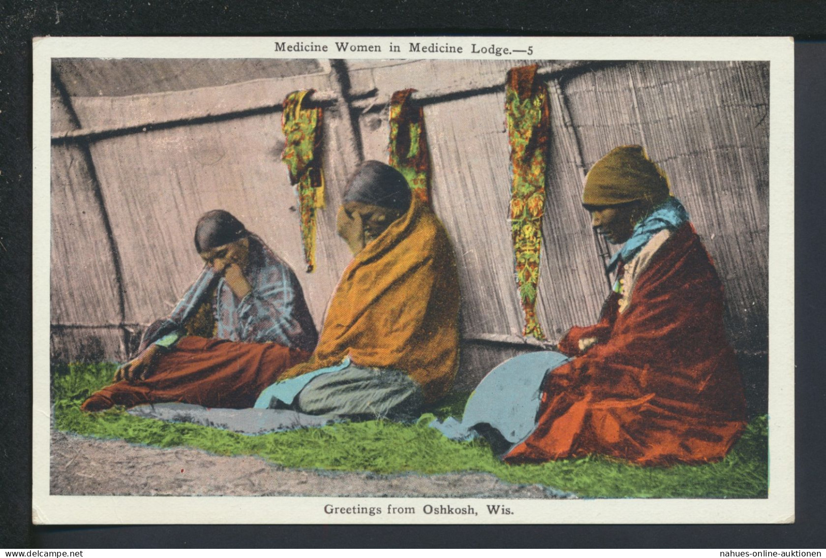 Ansichtskarte Medizin Frauen Indianer Oshkosh Wisconsin USA