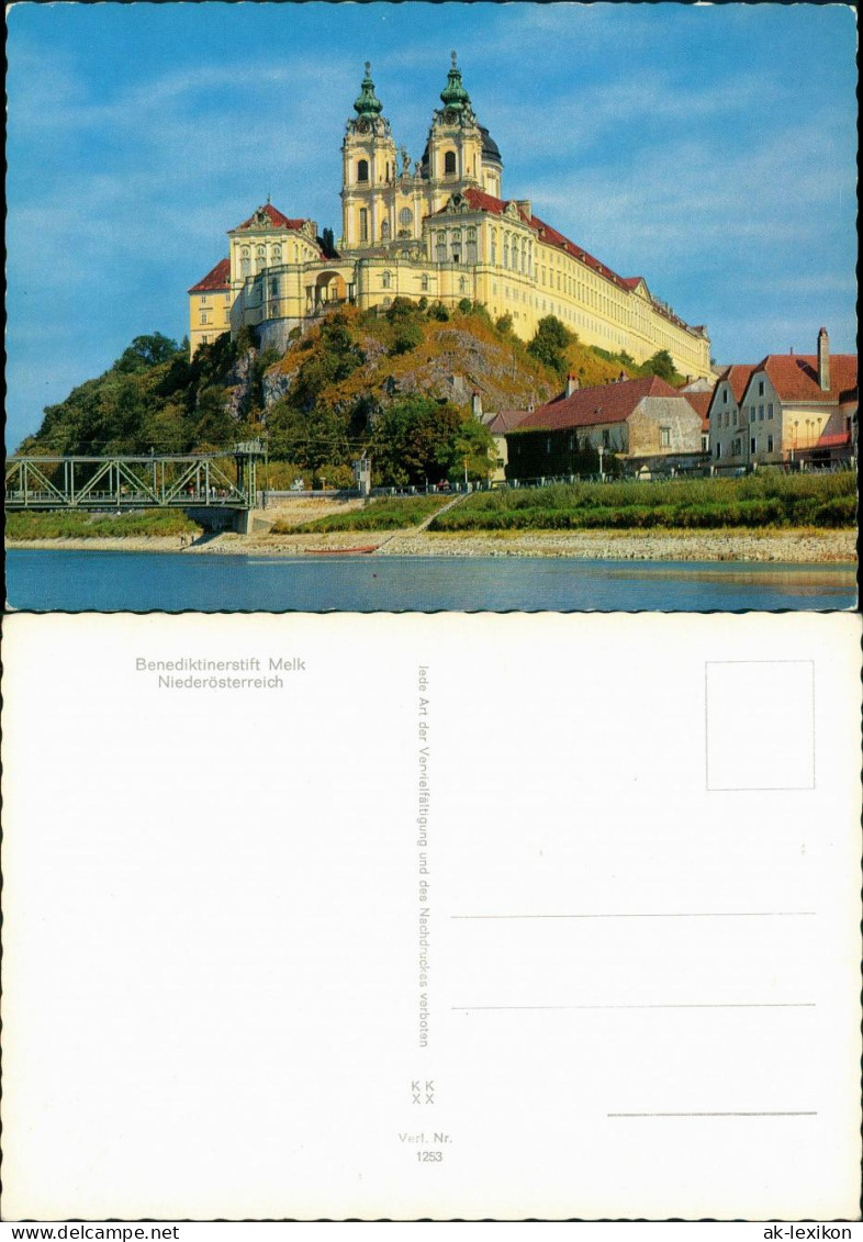 Ansichtskarte Melk Benediktinerkloster Stift Melk Fluss Brücke 1980
