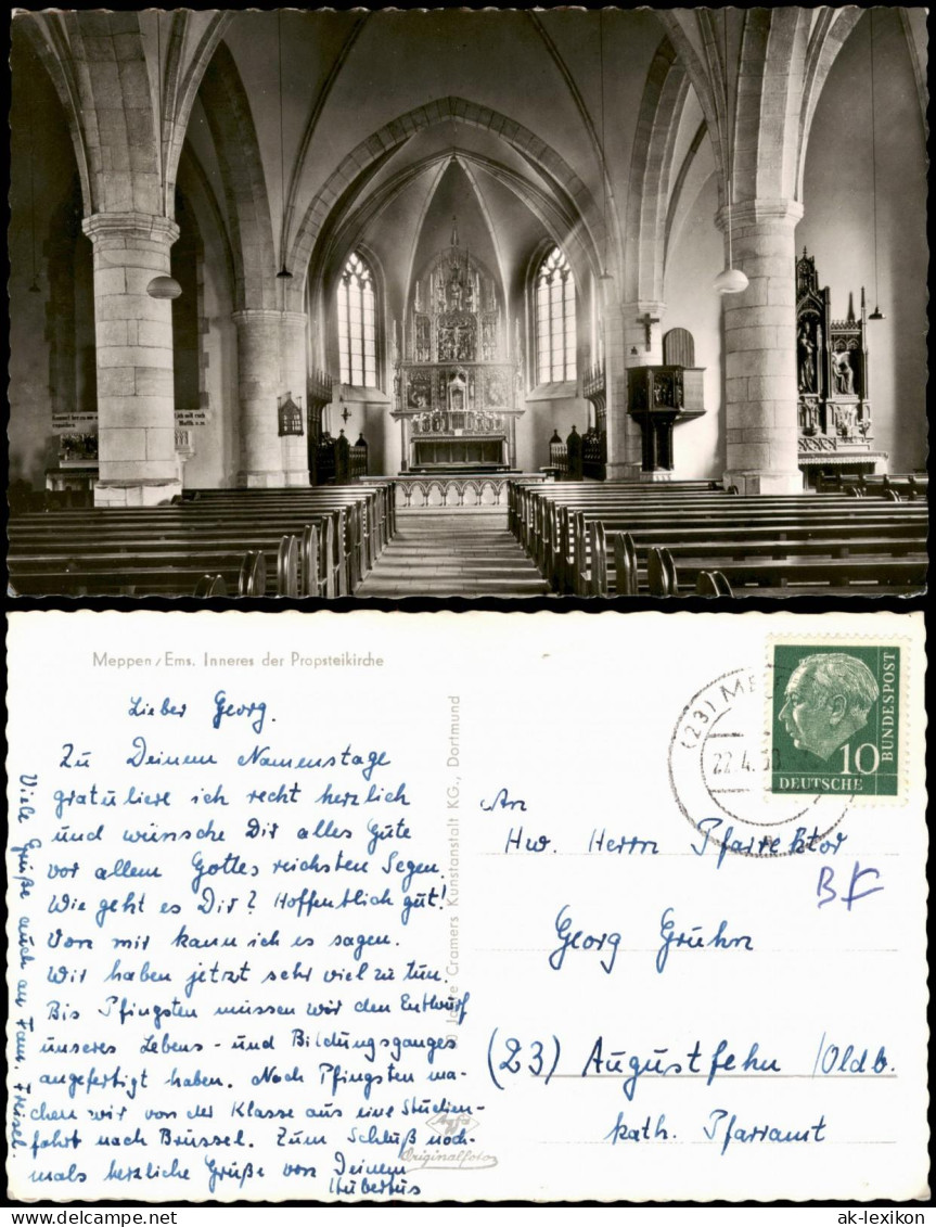 Ansichtskarte Meppen Meppen/Ems Inneres der Propsteikirche 1955