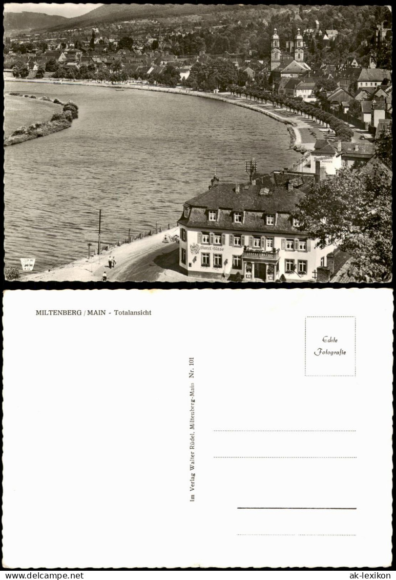 Ansichtskarte Miltenberg (Main) Mainpartie Stadt Hotel Rose 1965