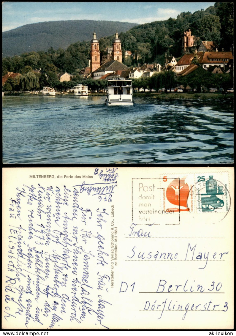 Ansichtskarte Miltenberg (Main) Panorama-Ansicht Main Fahrgastschiffe 1975