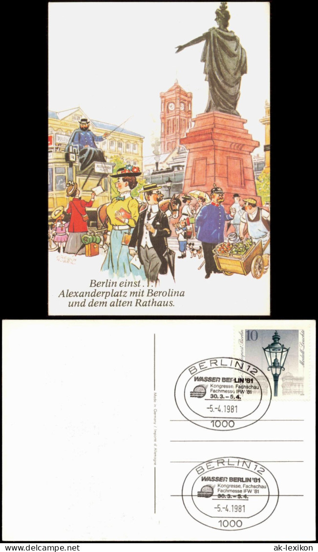 Ansichtskarte Mitte-Berlin Alexanderplatz Scherzkarte 1981
