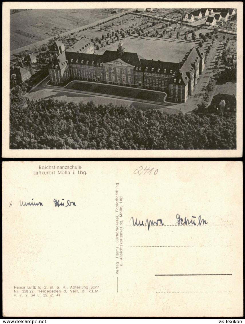 Ansichtskarte Mölln (Schleswig-Holstein) Luftbild Reichsfinanzschule 1936