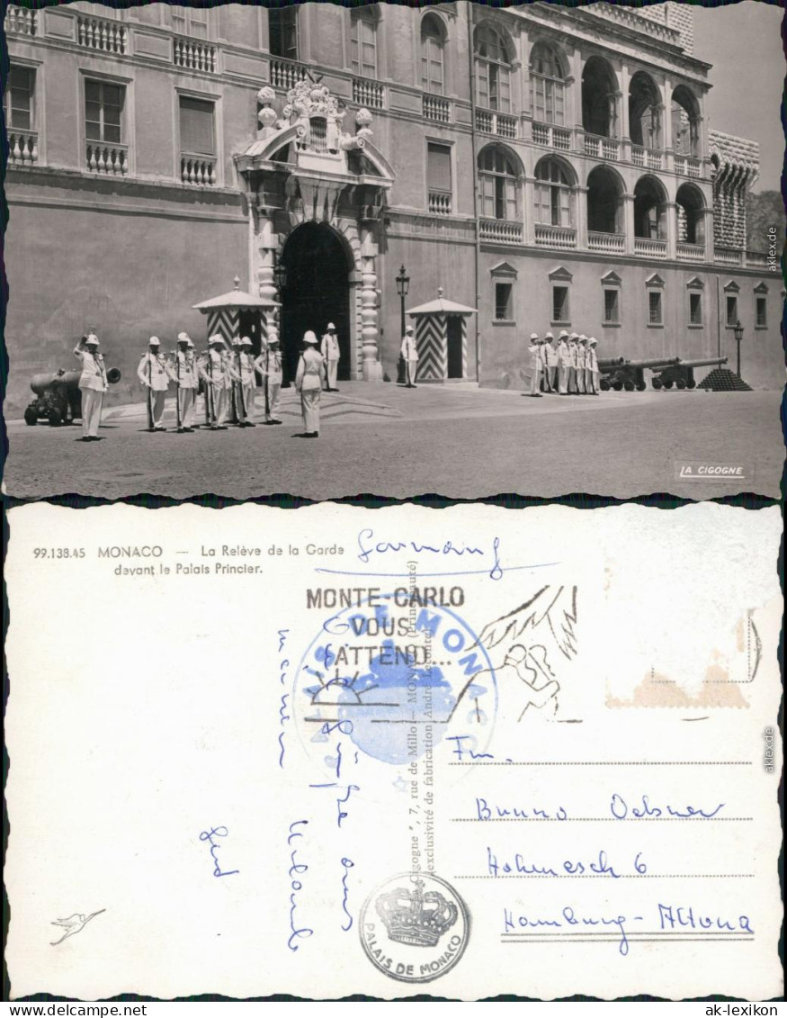 Ansichtskarte Monaco Fürstenpalast (Palais Princier de Monaco) mit Garde 1966