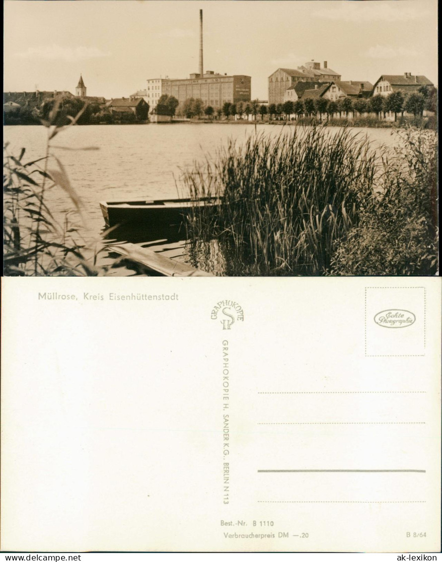 Ansichtskarte Müllrose Partie am See Mühle Fotokarte 1964