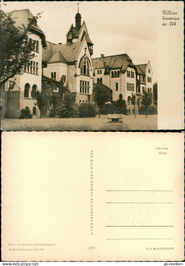 Ansichtskarte Müllrose Sanatorium der SVA 1963