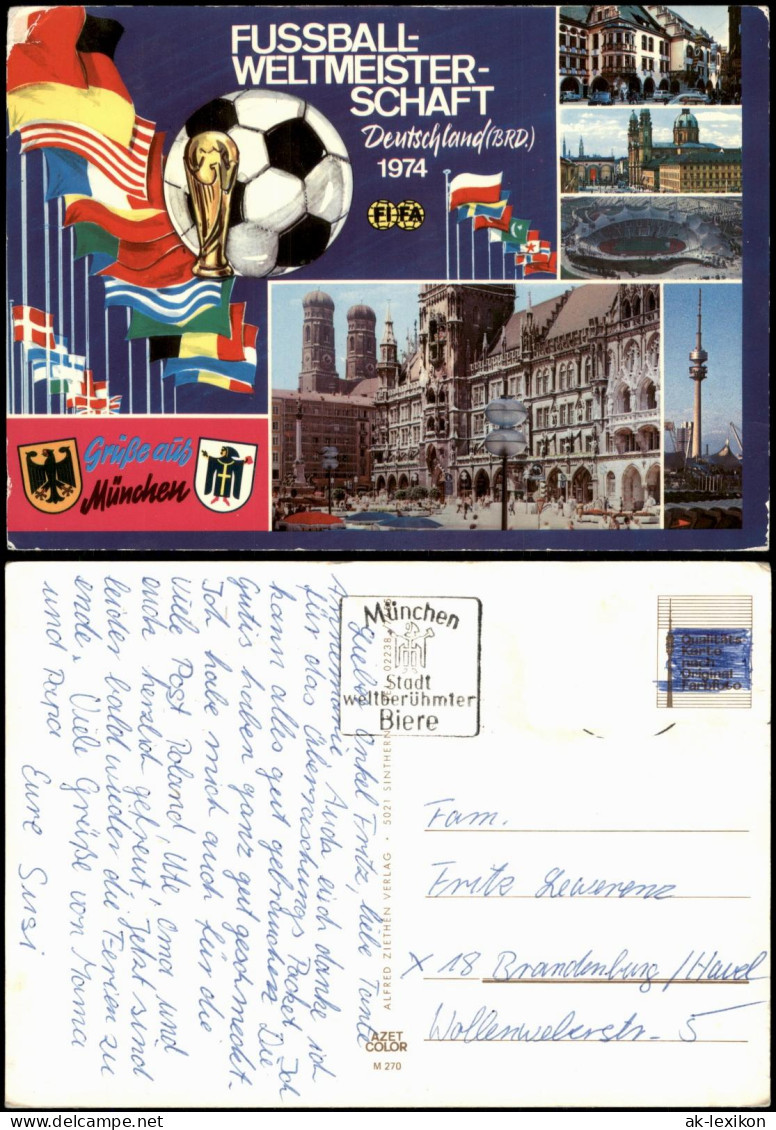 Ansichtskarte München Fußball Weltmeisterschaft Mehrbild 1974
