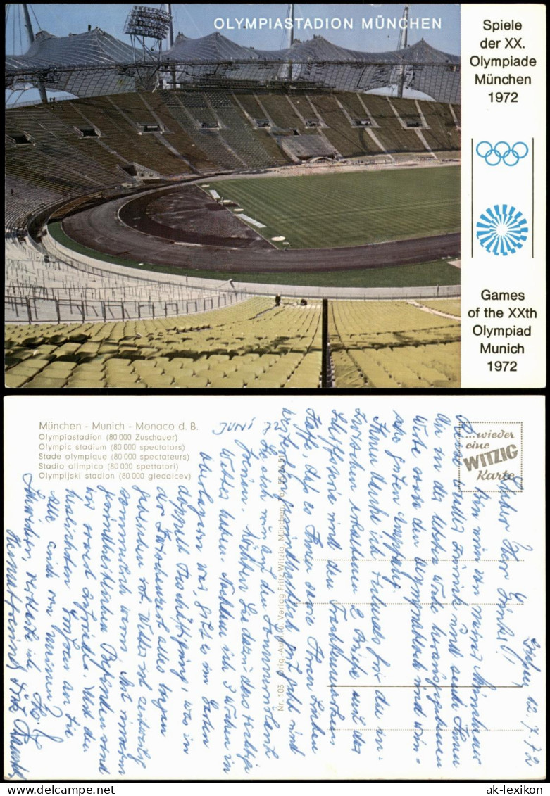 Ansichtskarte München Olympia-Stadion Stadium Olympic Le Stade 1972