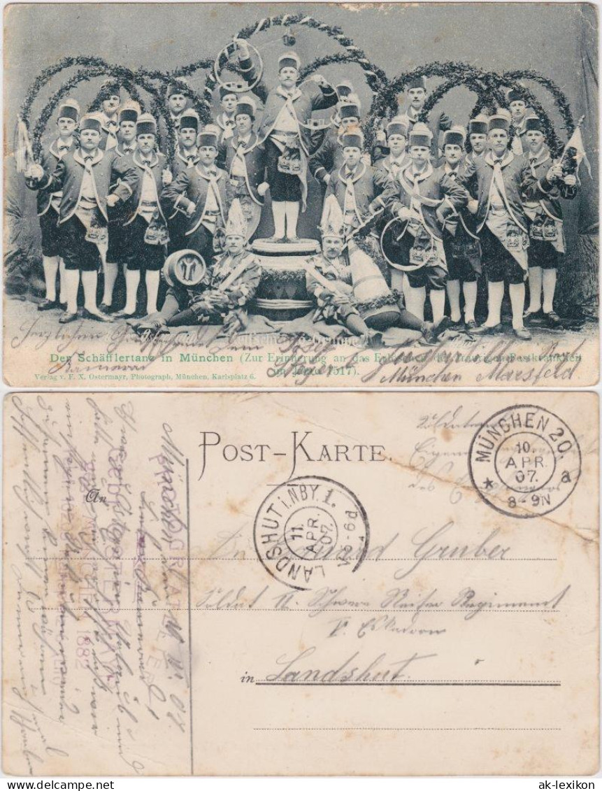 Ansichtskarte München Schäfflertanz - München 1907