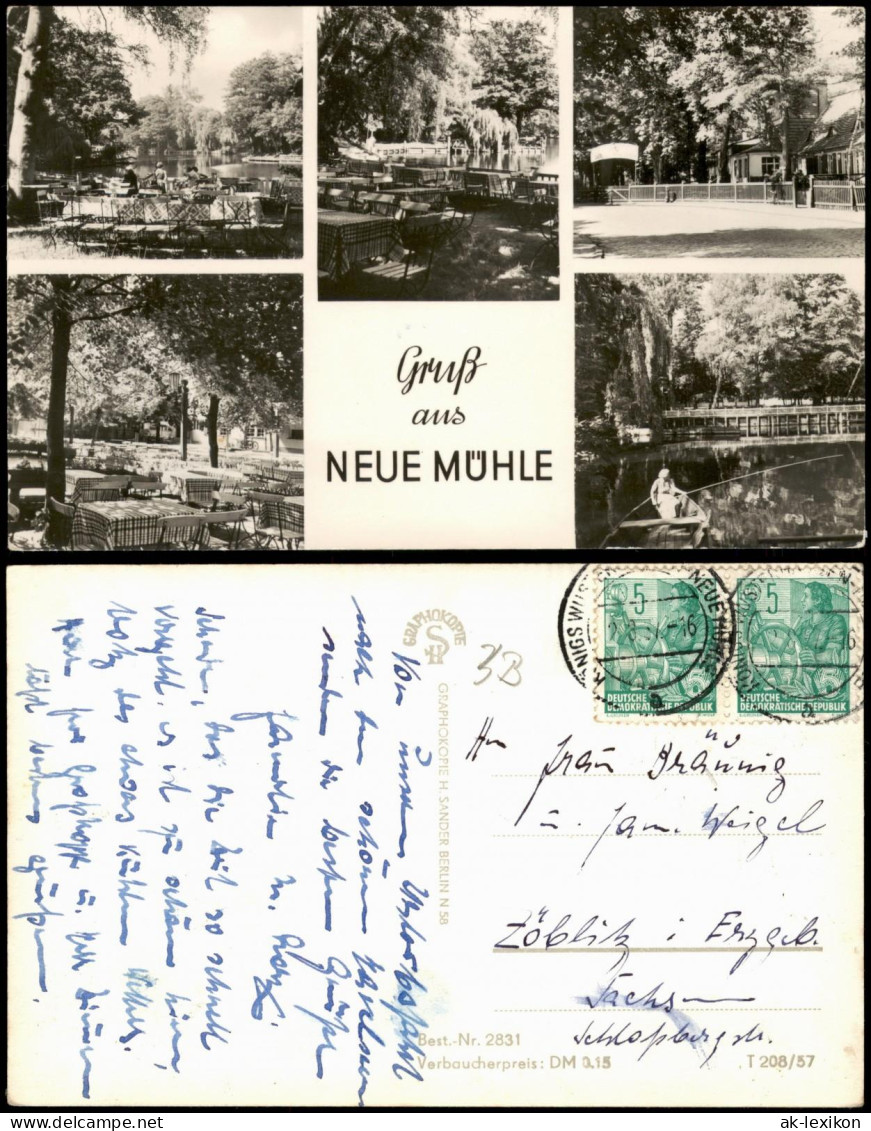 Ansichtskarte Neue Mühle-Königs Wusterhausen Neue Mühle, Mehrbild 1957
