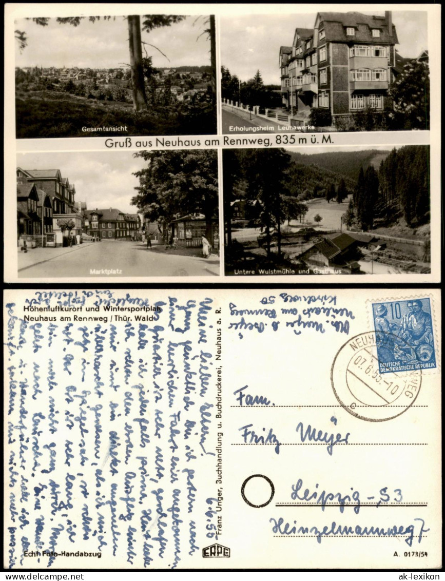 Ansichtskarte Neuhaus am Rennweg Erholungsheim Leunawerke, Totale 1955