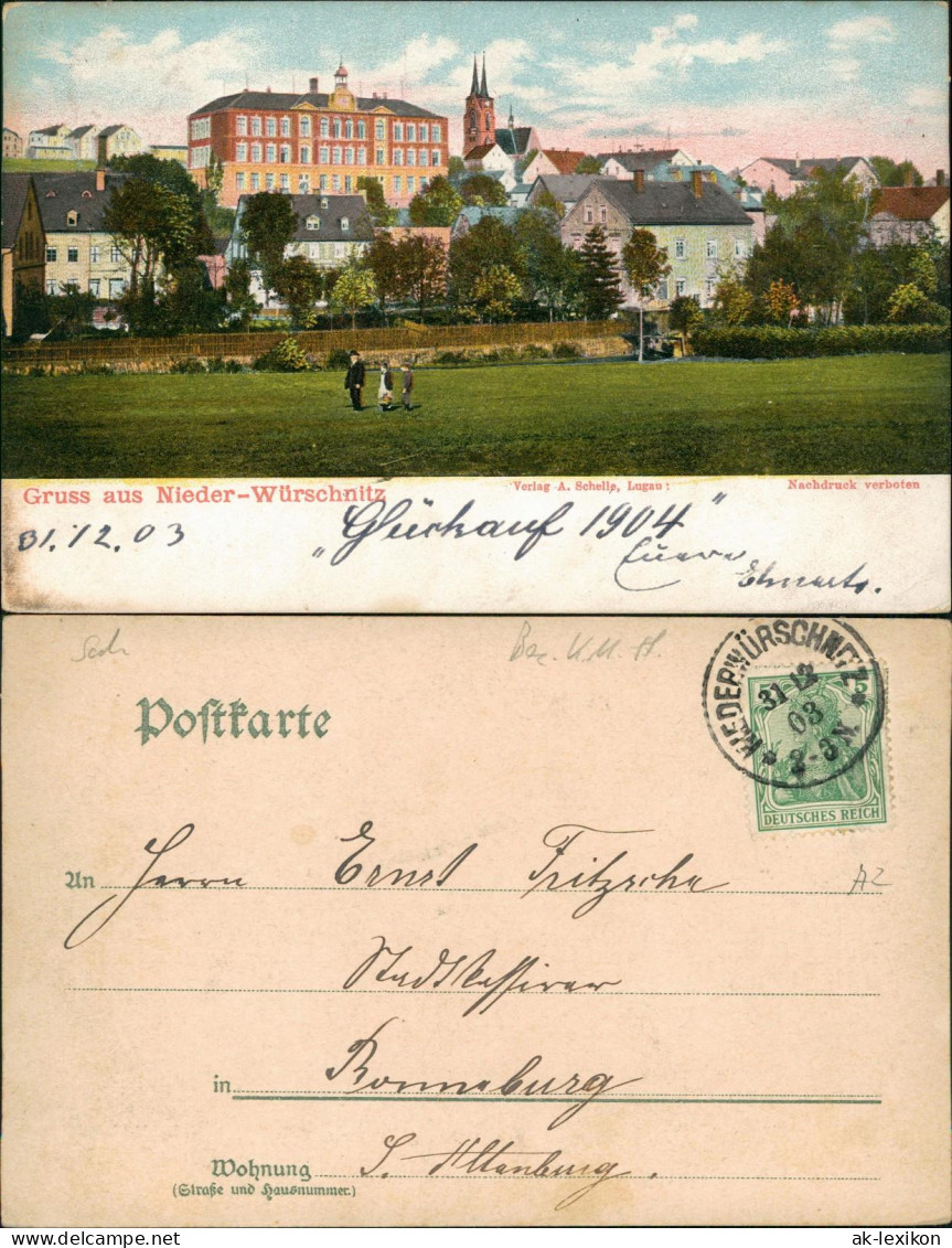 Ansichtskarte Neuwürschnitz Stadtpartie 1903