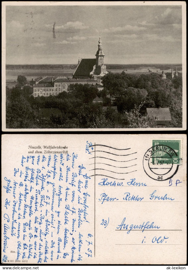 Ansichtskarte Neuzelle Stadt und Wallfahrtskirche 1957