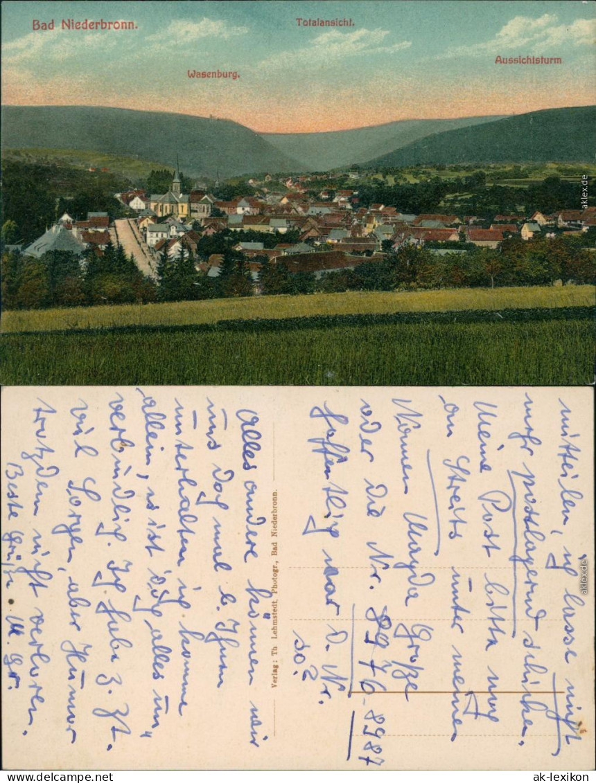Ansichtskarte Niederbronn Niederbronn-les-Bains Straßenblick und Stadt 1916