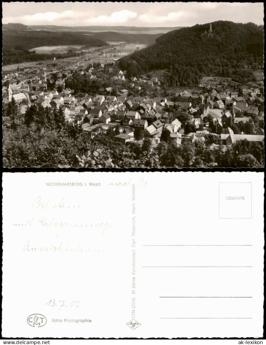 Ansichtskarte Niedermarsberg-Marsberg Panorama-Ansicht Gesamtansicht 1959