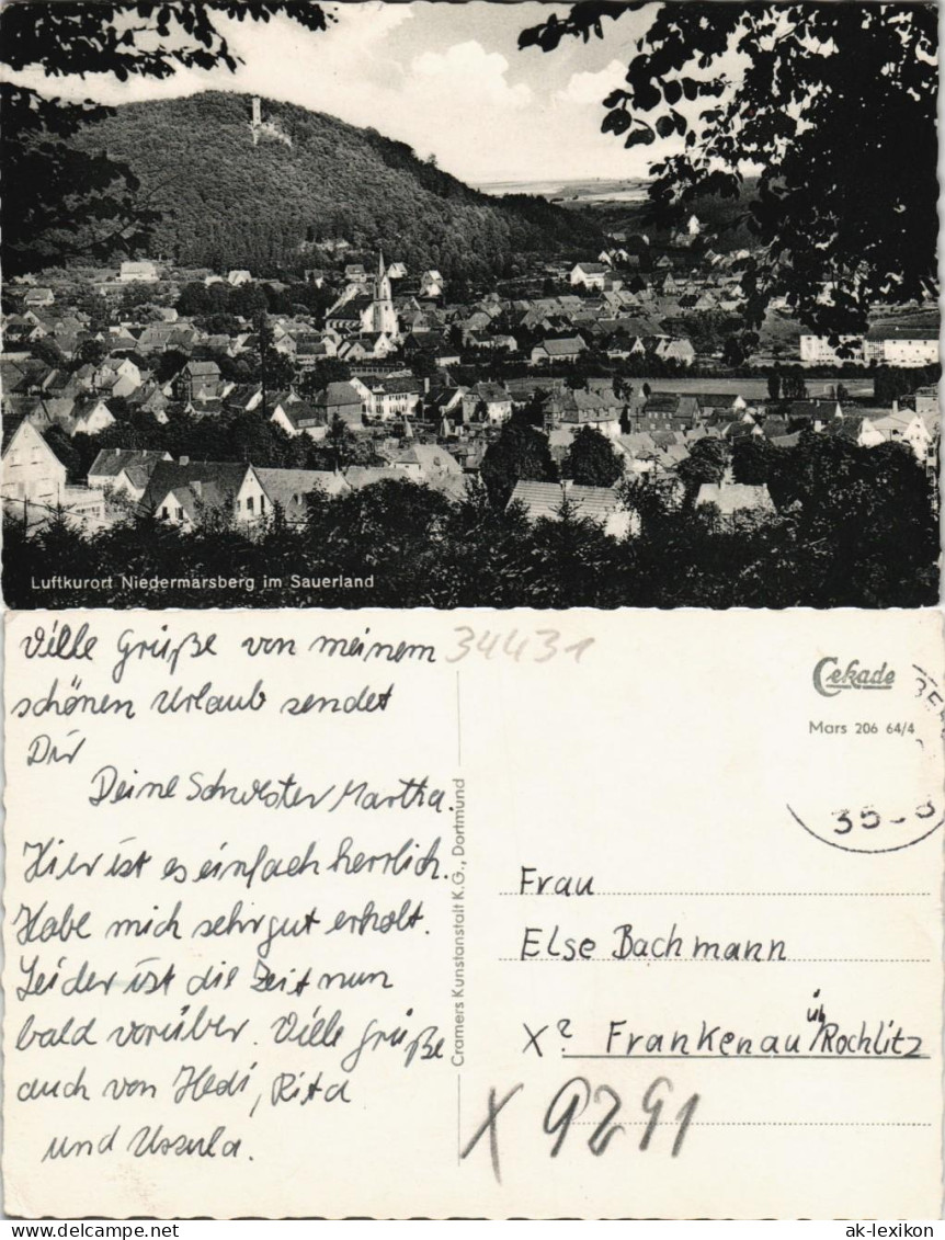 Ansichtskarte Niedermarsberg-Marsberg Stadtpartie 1964