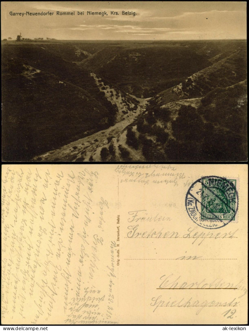 Ansichtskarte Niemegk Garrey-Neuendorfer Rommel Krs. Belzig. 1915