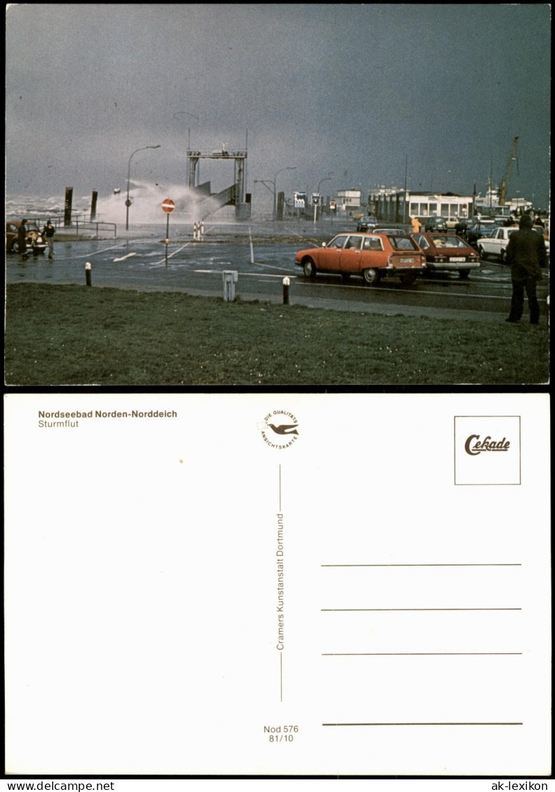Ansichtskarte Norddeich-Norden Nordseebad Norden-Norddeich, Sturmflut 1980