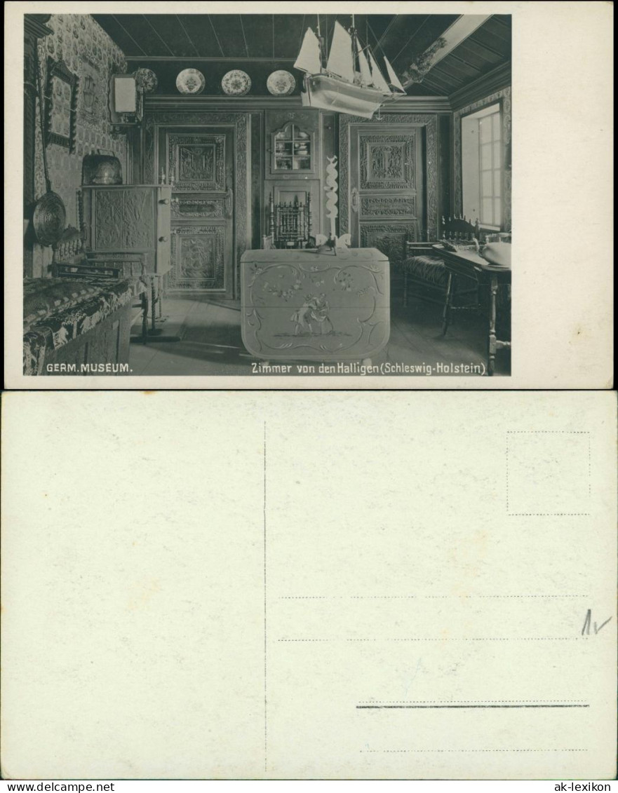 Ansichtskarte Nürnberg Germanisches Museum Zimmer der Halligen 1929
