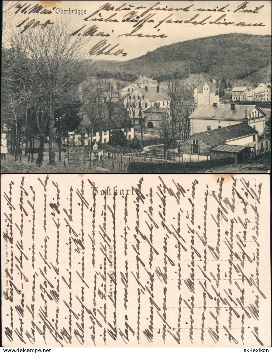 Ansichtskarte Oberbrügge-Halver Stadtpartie 1913