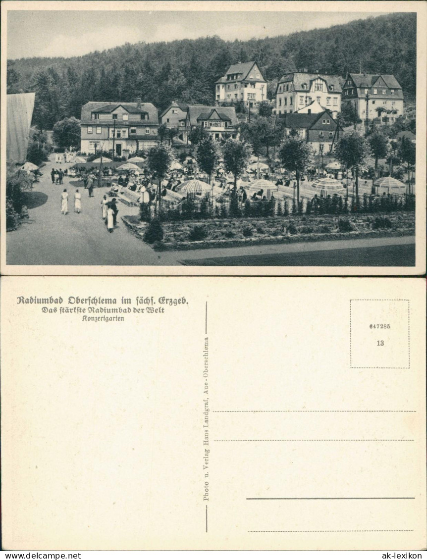Ansichtskarte Oberschlema-Bad Schlema Im Konzertgarten 1929
