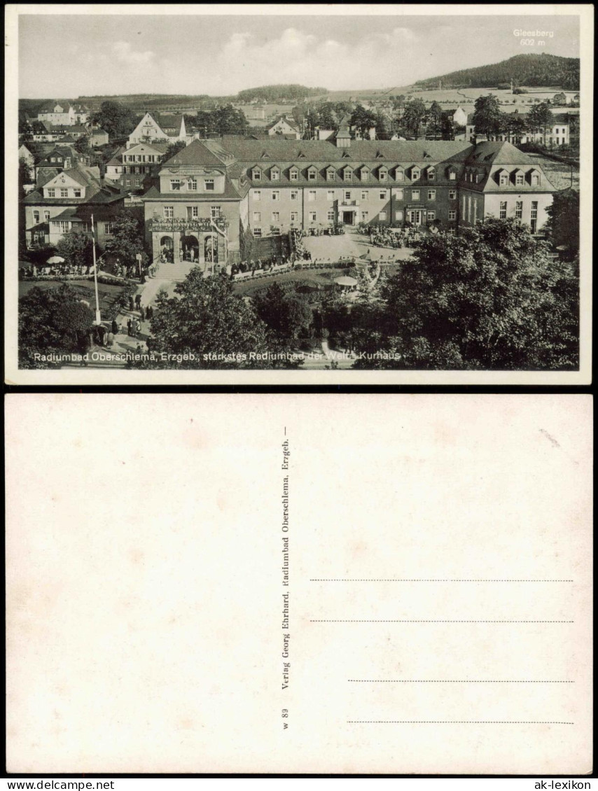 Ansichtskarte Oberschlema-Bad Schlema Kurhotel mit Gleesberg 1932