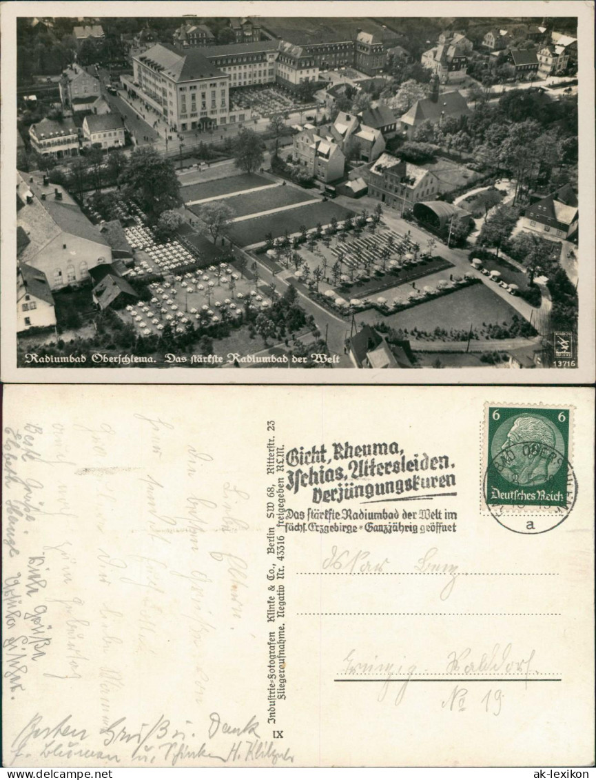 Ansichtskarte Oberschlema-Bad Schlema Luftaufnahme 1939