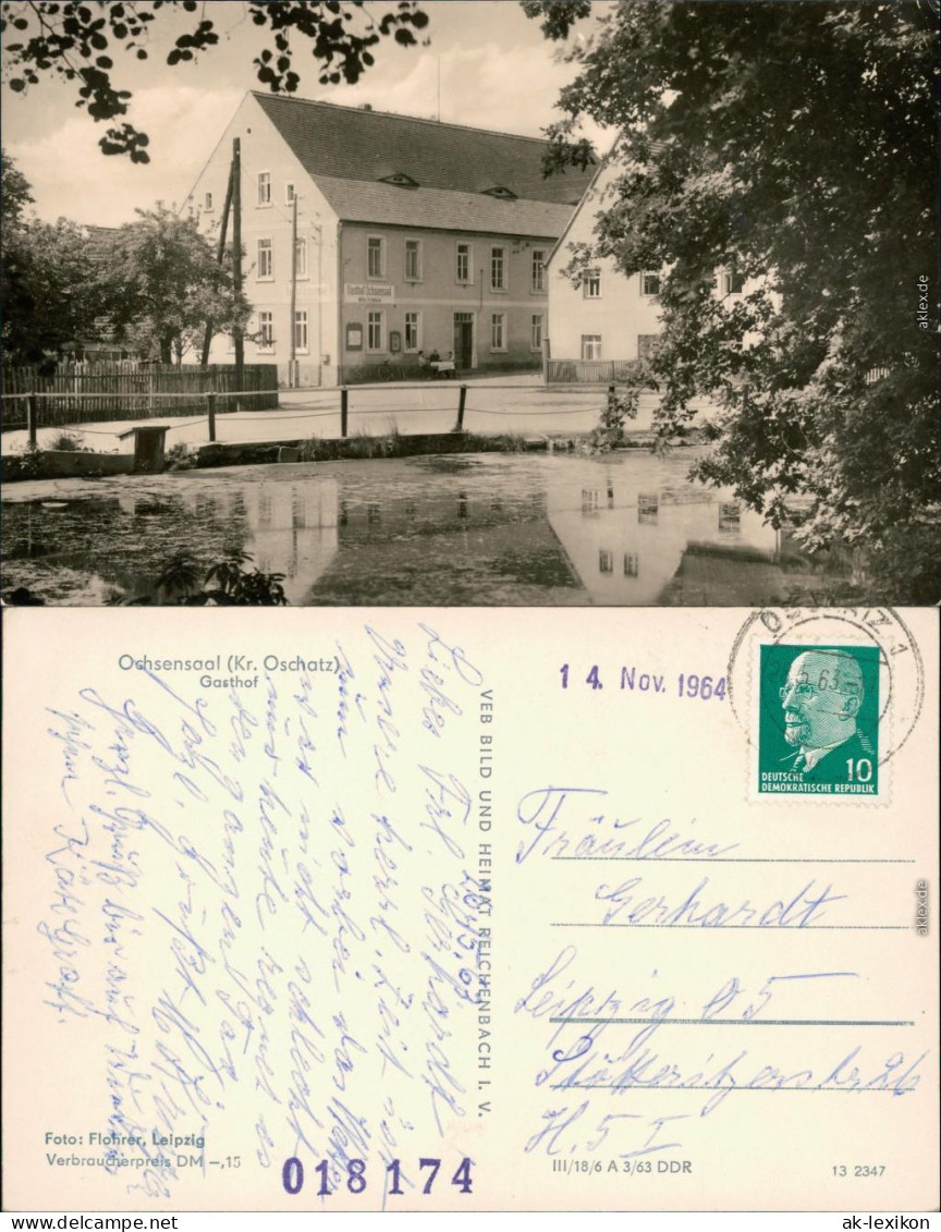 Ansichtskarte Ochsensaal-Dahlen Partie am Gasthaus 1963