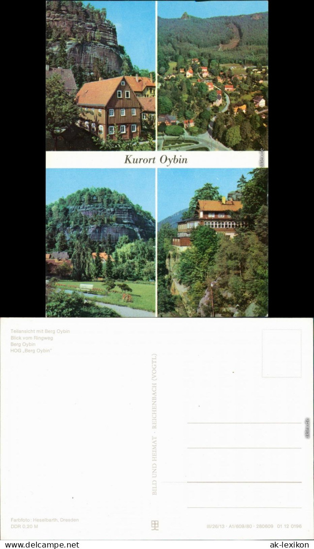 Ansichtskarte Oybin Teilansicht, Berg Oybin, Ringweg, HOG "Berg Oybin" 1980